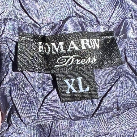 🌻NEW Komarov Charmeuse Satin & Chiffon Sleeveless Cocktail Dress XL $438.00 - Picture 11 of 12